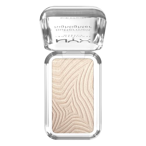 NYX Professional Makeup Buttermelt Highlighter, Powder Highlighter, 12 HR Wear, Buildable & Buttery Soft Creamy Finish, Fade & Transfer Resistant, Shade: Bright & Butta (Light Champagne)