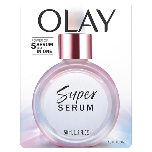 Olay Super Serum - Glow Serum for Face - Activated Niacinamide, Vitamin C & E, Collagen Peptide, AHA - 5-in-1 Benefits - Brightens, Hydrates, Smooths, Firms, Evens Tone, Proactive Anti-Aging, 1.0 Oz