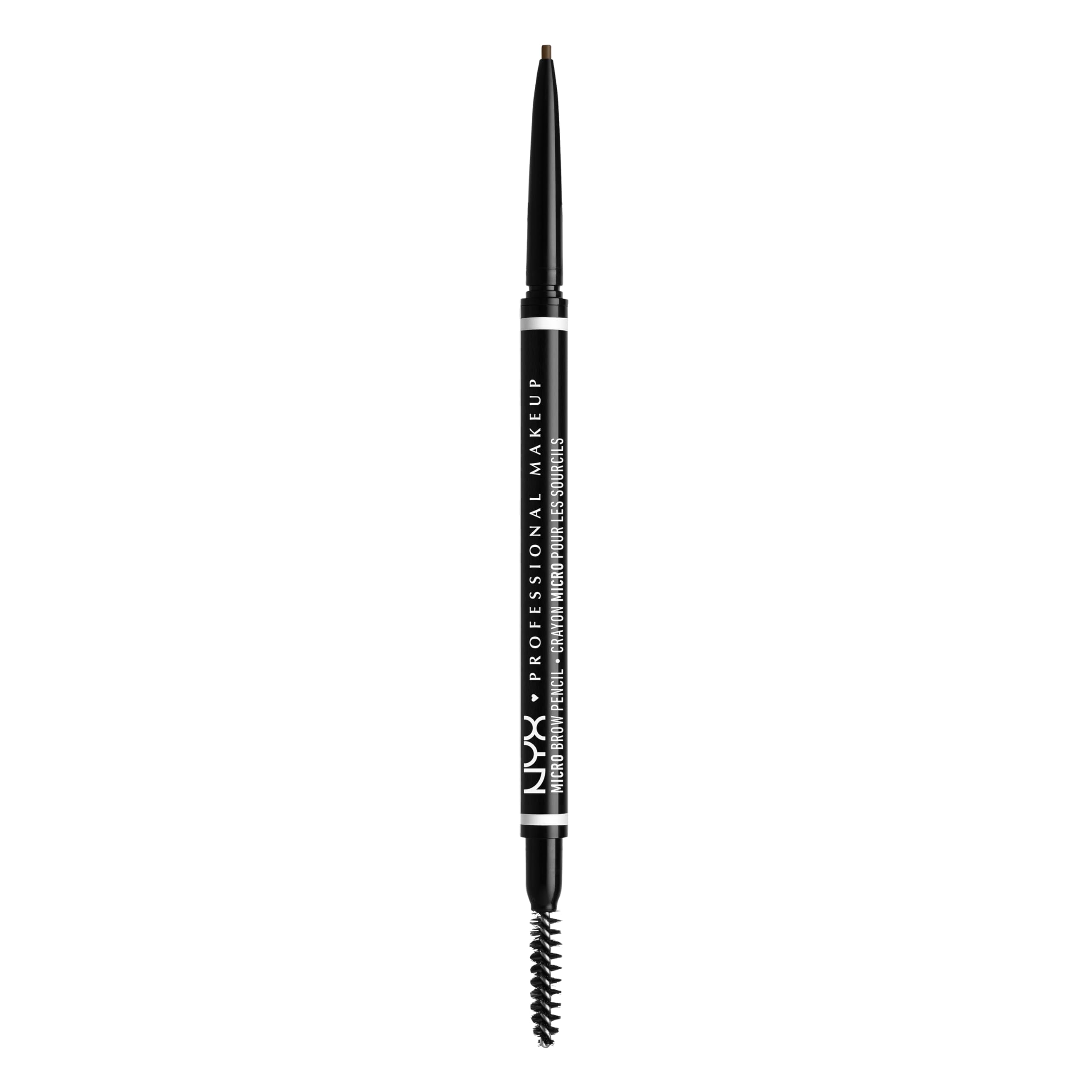 NYX Professional Makeup Micro Brow Pencil, Dual- Ended Eyebrow Pencil, With Integrated Spoolie, For Natural Looking Brows, Vegan Formula, Ash Brown, 0.003 oz - .09g