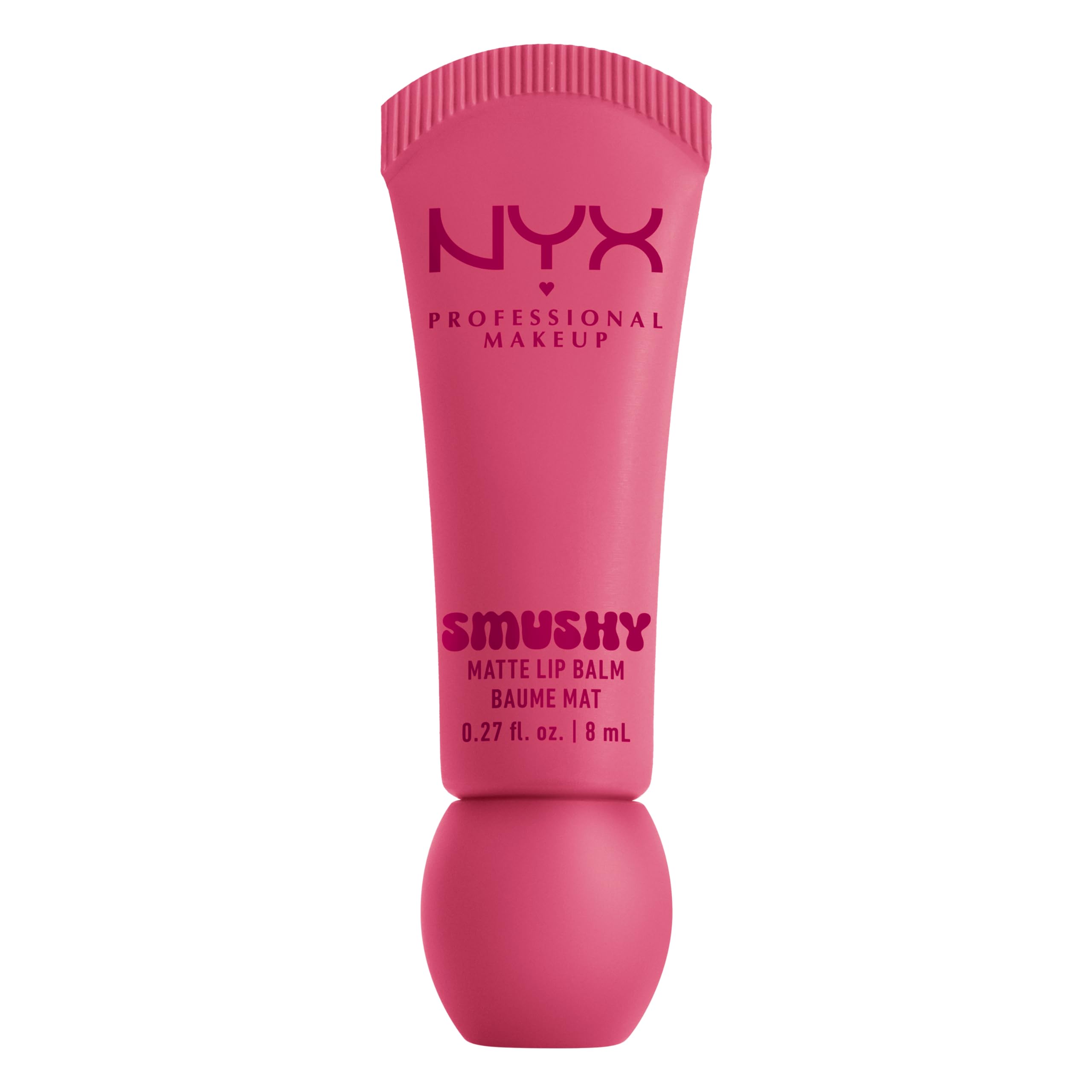 NYX Professional Makeup Smushy, Matte Lip Balm, Soft Diffused Color, With Mochi Rice Powder, Comfy Matte Finish, Buildable Coverage, Silicone Applicator, Berries & Cream Scent, Shade: Swipe Sesh (Pink)