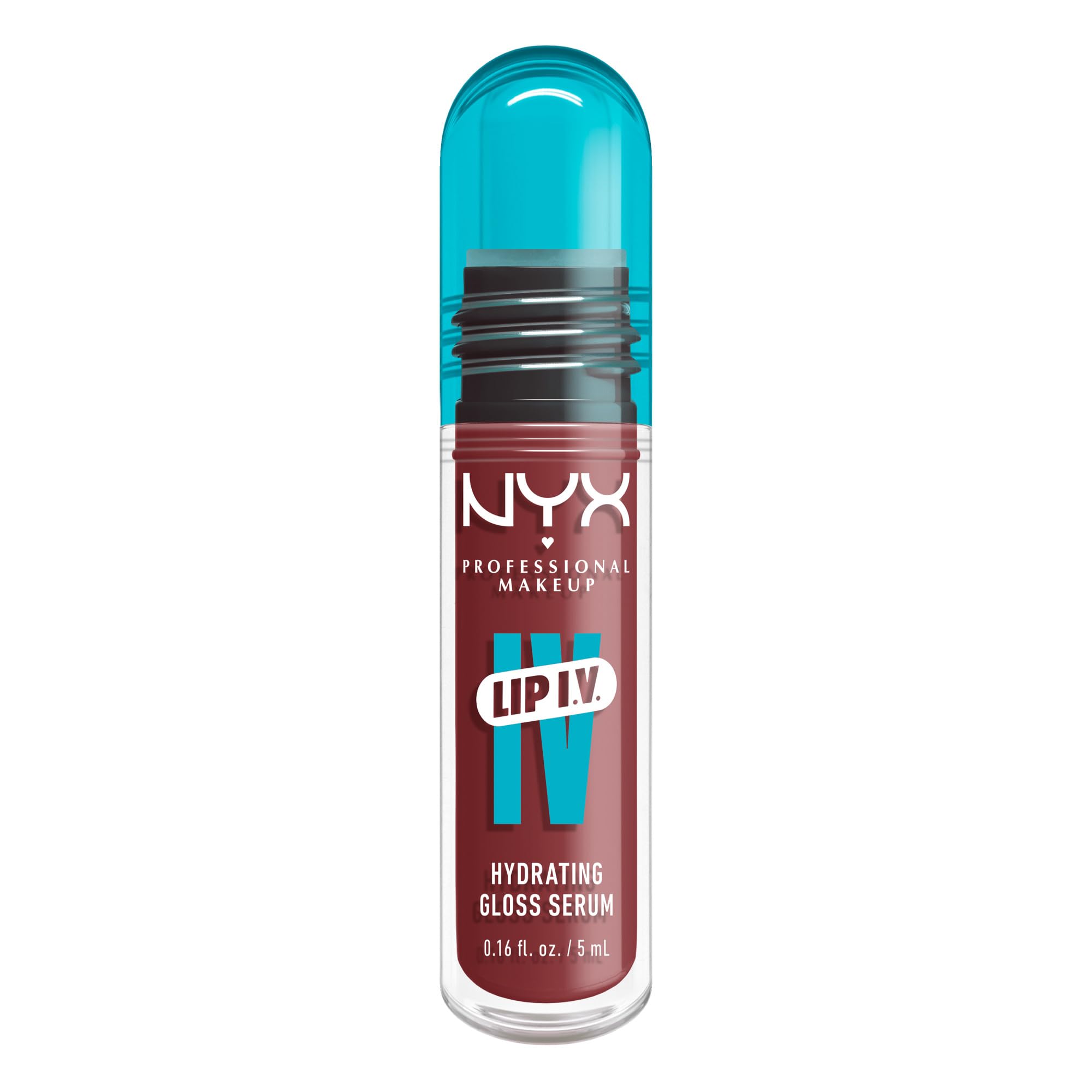 NYX Professional Makeup Lip IV Hydrating Gloss Stain, Lip Gloss, Infused with VITAMINS & COCONUT WATER, Up to 12HR Hydration, High Pigment, Wet Shine Finish, Shade: Hydra-Honey