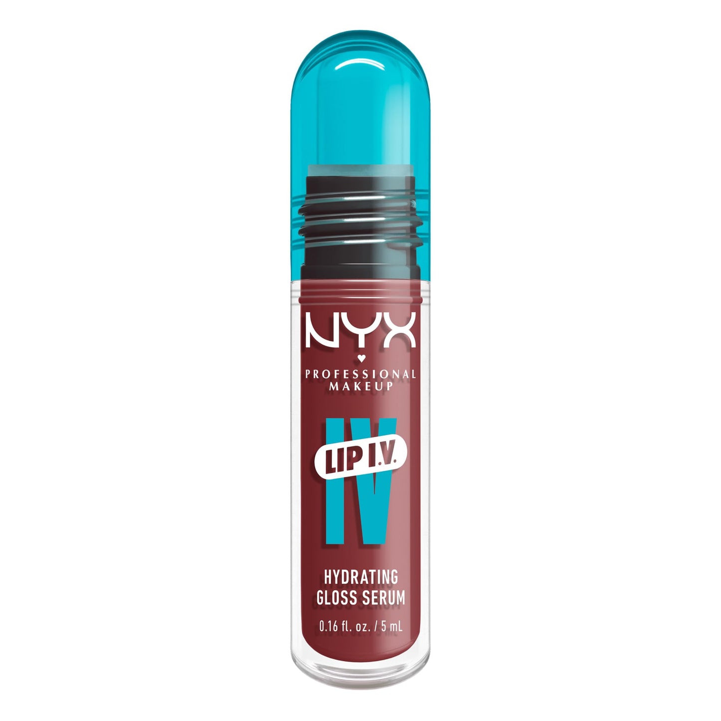 NYX Professional Makeup Lip IV Hydrating Gloss Stain, Lip Gloss, Infused with VITAMINS & COCONUT WATER, Up to 12HR Hydration, High Pigment, Wet Shine Finish, Shade: Hydra-Honey