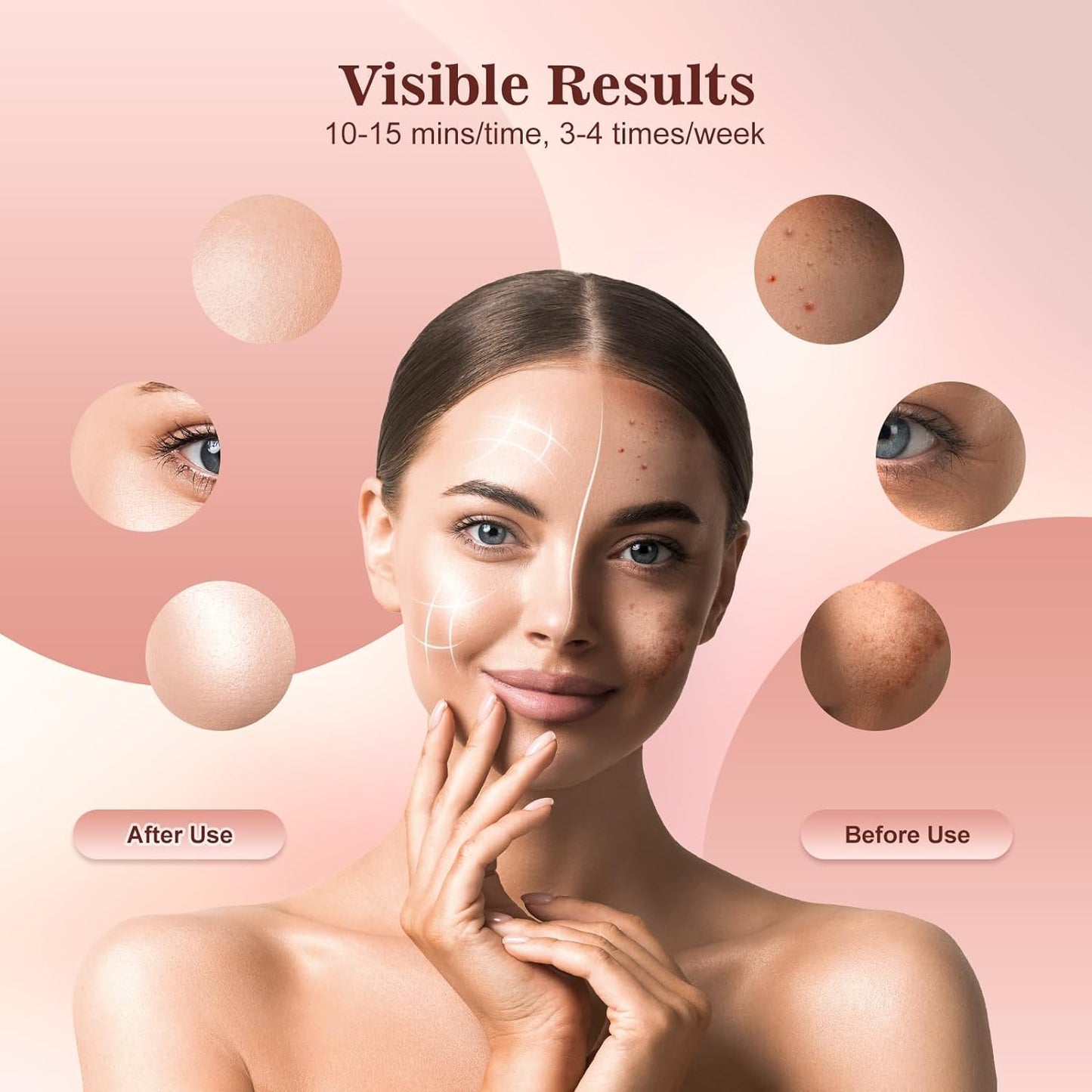 INTEO Red Light Therapy Face Mask – LED & Near-Infrared 850nm, 3 Modes