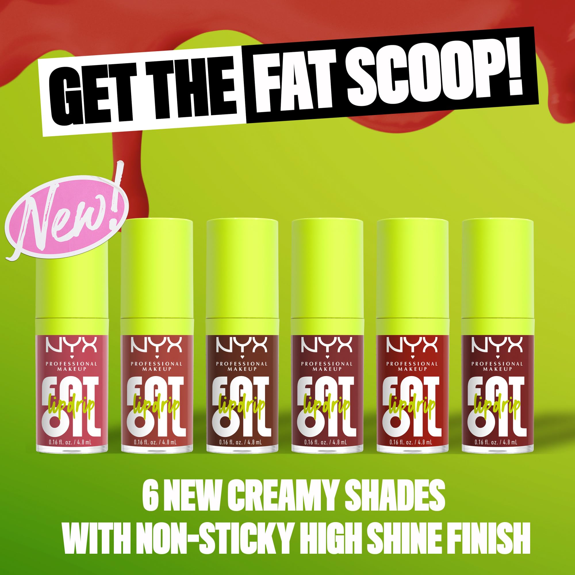 NYX Professional Makeup Lip Gloss, High Shine, Non-Sticky Finish, 12H Hydration, With Squalane, Rapsberry and Cloudberry Oils, Fat Oil Lip Drip, Shade: Losin' Cone-Trol (Creamy Neutral Nude)