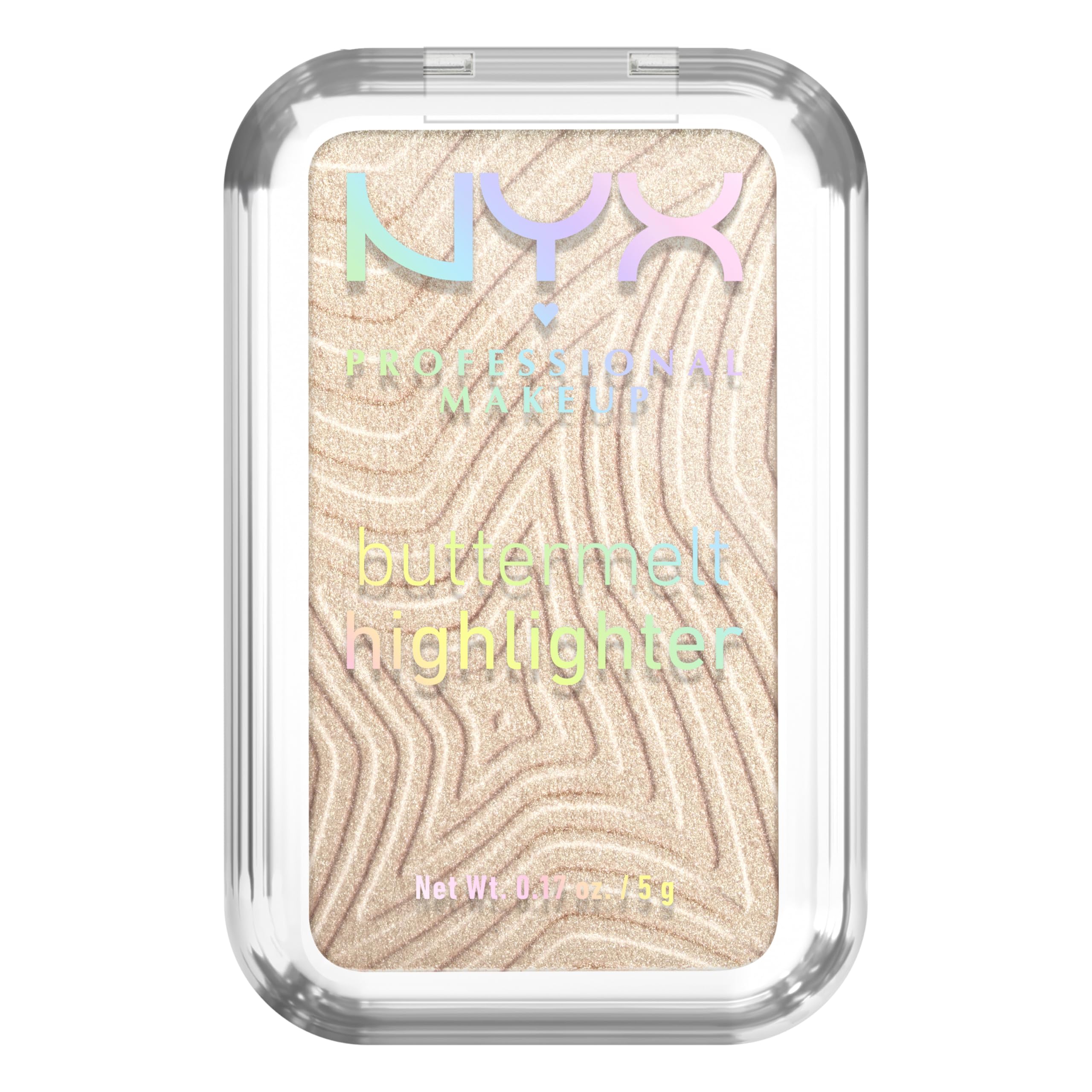 NYX Professional Makeup Buttermelt Highlighter, Powder Highlighter, 12 HR Wear, Buildable & Buttery Soft Creamy Finish, Fade & Transfer Resistant, Shade: Bright & Butta (Light Champagne)