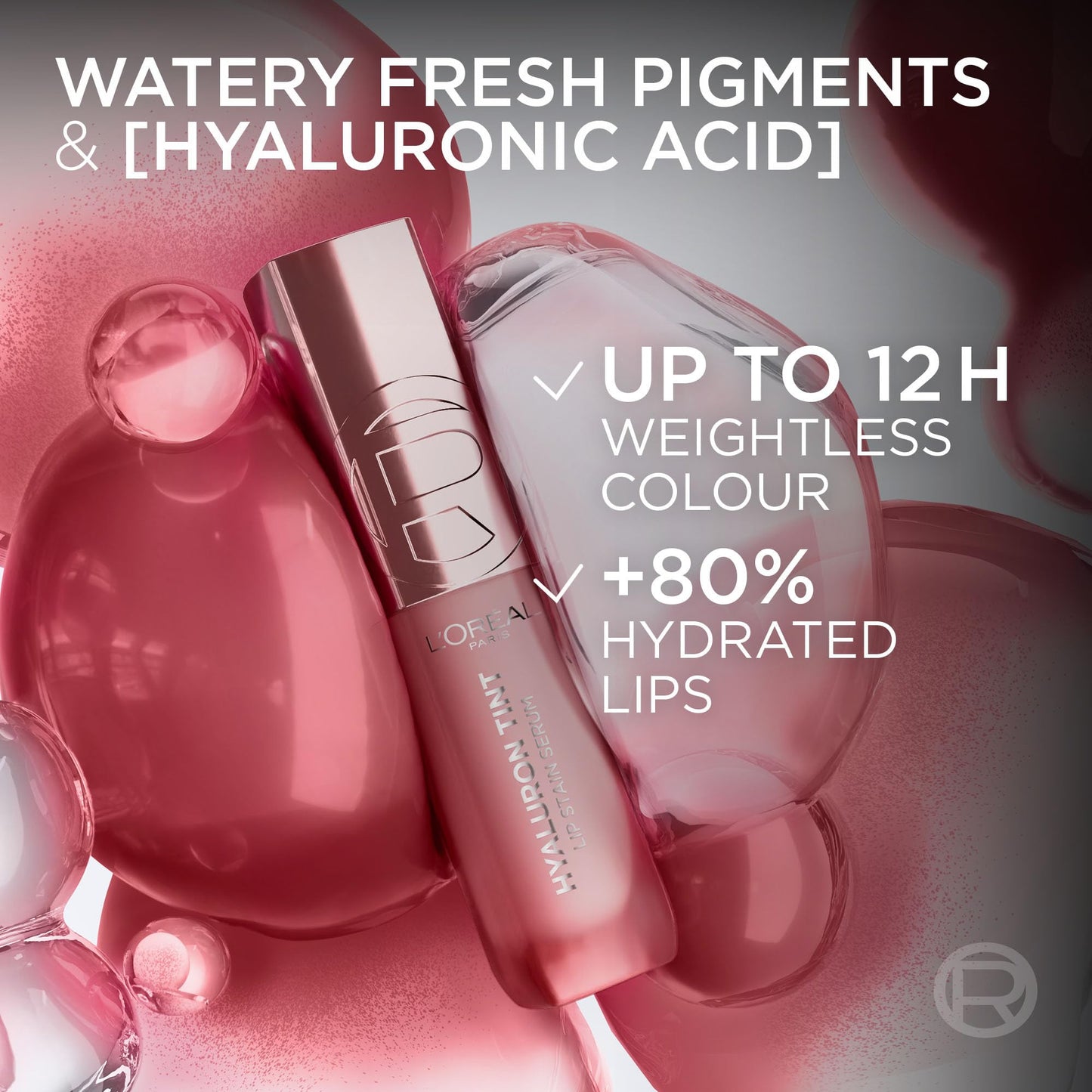 L'Oréal Paris Hyaluron Tint Lip Stain Serum, Hydrating Liptstick, Glossy Finish to Blurred Lip Tint, Multi-Use Lip & Cheek, Up to 12H weightless color, SHADE: 217 SMOKEY MAUVE