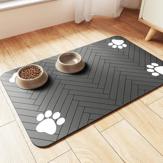Waterproof Non-Slip Pet Feeding Mat – Absorbent Dog &amp; Cat Food Placemat