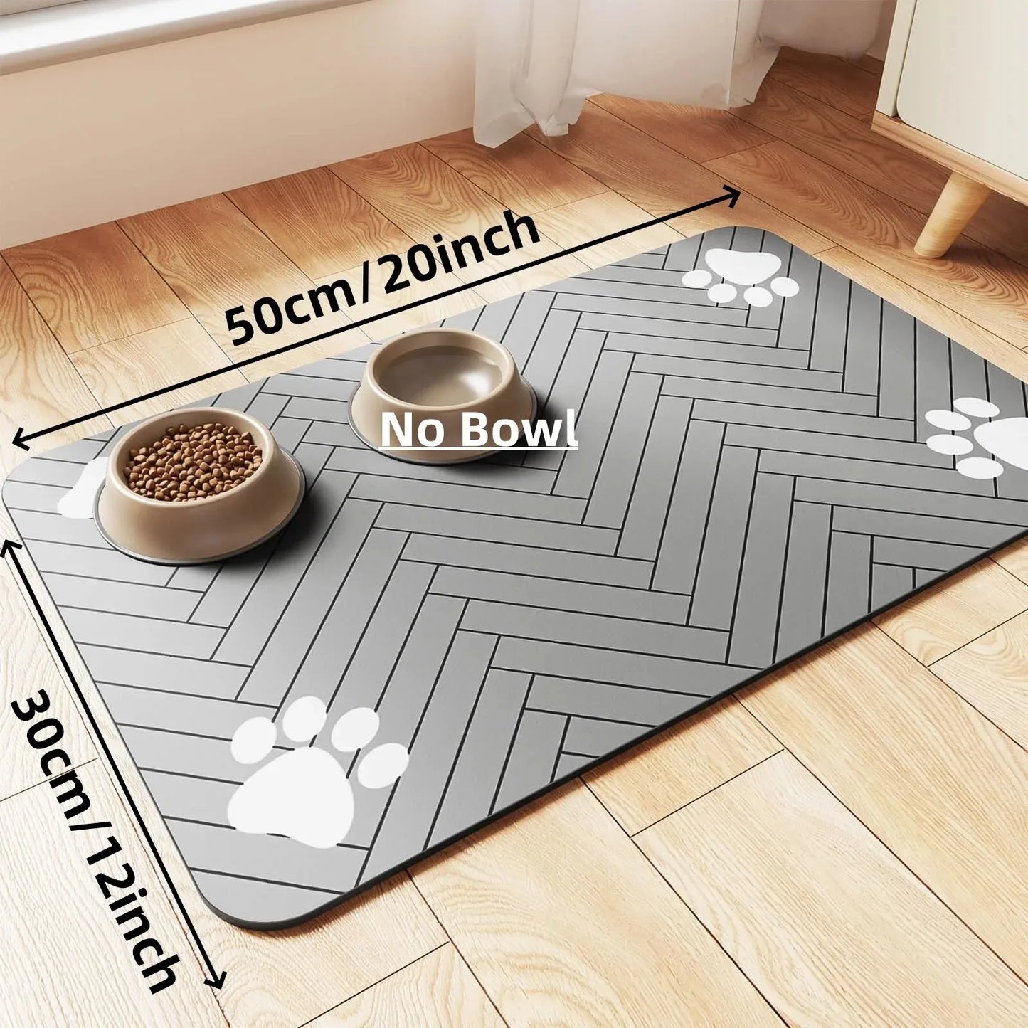 Pet Feeding Mat Waterproof Absorbent Non Slip Dog Cat - Set 2