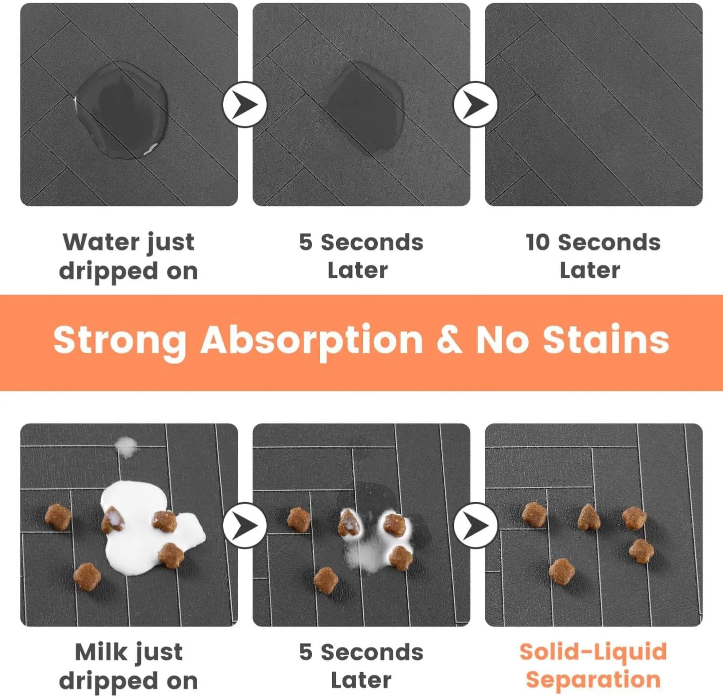 Pet Feeding Mat Waterproof Absorbent Non Slip Dog Cat - Set 2