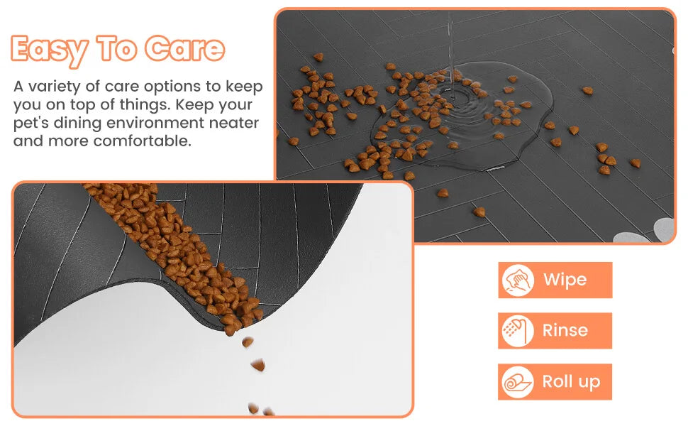 Pet Feeding Mat Waterproof Absorbent Non Slip Dog Cat - Set 2
